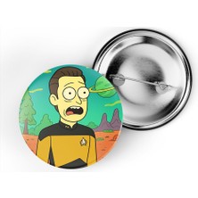 İberk 5 Adet Iğneli Çanta Rozeti - Data - Rick Morty Dünyası Efektli