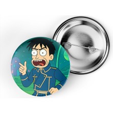İberk 5 Adet Iğneli Çanta Rozeti - Roy-Mustang - Rick Morty Dünyası Efektli