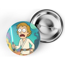 İberk 5 Adet Iğneli Çanta Rozeti - Luke-Skywalker - Rick Morty Dünyası Efektli