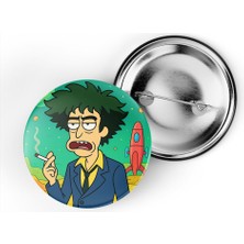 İberk 5 Adet Iğneli Çanta Rozeti - Spike-Spiegel - Rick Morty Dünyası Efektli