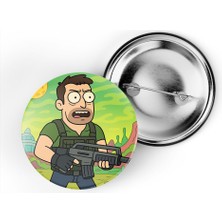 İberk 5 Adet Iğneli Çanta Rozeti - Chris-Redfield - Rick Morty Dünyası Efektli