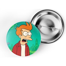 İberk 5 Adet Iğneli Çanta Rozeti - Futurama-Fry - Rick Morty Dünyası Efektli