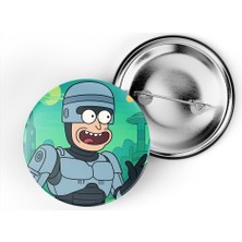 İberk 5 Adet Iğneli Çanta Rozeti - Robocop - Rick Morty Dünyası Efektli
