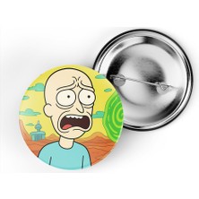 İberk 5 Adet Iğneli Çanta Rozeti - Zoomer-Wojak - Rick Morty Dünyası Efektli
