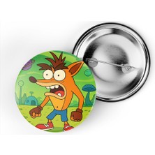 İberk 5 Adet Iğneli Çanta Rozeti - Crash-Bandicoot - Rick Morty Dünyası Efektli