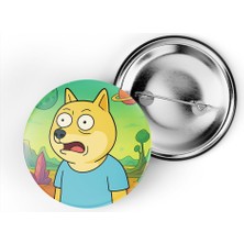 İberk 5 Adet Iğneli Çanta Rozeti - Doge - Rick Morty Dünyası Efektli