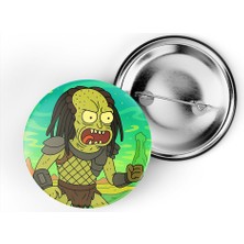 İberk 5 Adet Iğneli Çanta Rozeti - Predator - Rick Morty Dünyası Efektli