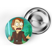 İberk 5 Adet Iğneli Çanta Rozeti - Anakin-Skywalker - Rick Morty Dünyası Efektli