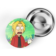 İberk 5 Adet Iğneli Çanta Rozeti - Edward-Elric - Rick Morty Dünyası Efektli