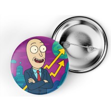 İberk 5 Adet Iğneli Çanta Rozeti - Stonks-Guy - Rick Morty Dünyası Efektli
