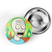 İberk 5 Adet Iğneli Çanta Rozeti - Aı-Wojak - Rick Morty Dünyası Efektli