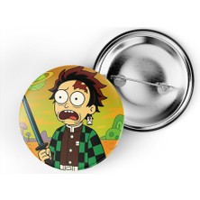 İberk 5 Adet Iğneli Çanta Rozeti - Tanjiro-Kamado - Rick Morty Dünyası Efektli