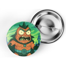 İberk 5 Adet Iğneli Çanta Rozeti - Ohio-Final-Boss - Rick Morty Dünyası Efektli