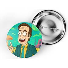 İberk 5 Adet Iğneli Çanta Rozeti - Saul-Goodman - Rick Morty Dünyası Efektli