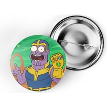 İberk 5 Adet Iğneli Çanta Rozeti - Thanos - Rick Morty Dünyası Efektli