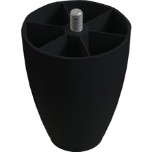 CATEKSSS 10 cm 3/8 Kalın Diş (Siyah) Plastik Mobilya Yükseltici Koltuk Kanepe Armut (Tombul) Ayağı Ayakları