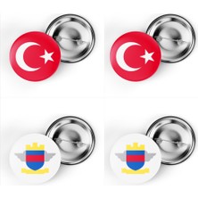 İberk 4'lü Iğneli Çanta Rozeti Türkiye ve Saint Barthélemy Bayrağı - Türk Bayraklı