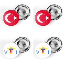 İberk 4'lü Iğneli Çanta Rozeti Türkiye ve Virgin Adaları Bayrağı - Türk Bayraklı