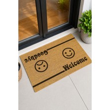 Reflexa Kapı Önü Coco Paspas "welcome - Goodbye" Yazılı Mutlu / Üzgün Emoji Desenli 60 x 40