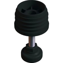 CATEKSSS 51 mm Kademeli Plastik Rotil Ayak M10 - Boru Profil Ayağı Tezgah Ayarlı Ayak Siyah