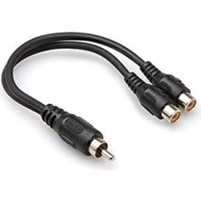 1001 HY-B100, Rca M To 2 Rca F Kablosu, 0.3 M, Siyah