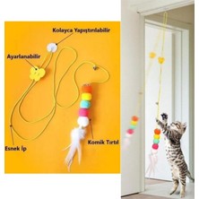 Mucit Home Kedi Solucanı Elastik Yapışkanlı Kapı Kedi Oyun Solucanı