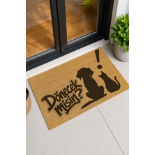 Reflexa Kapı Önü Coco Paspas "dönecek Misin?" Yazılı Kedi Köpek Desenli 60 x 40