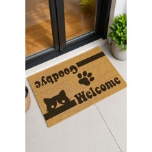 Reflexa Kapı Önü Coco Paspas "welcome - Goodbye" Yazılı Kedi Desenli 60 x 40