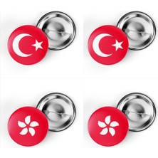 İberk 4'lü Iğneli Çanta Rozeti Türkiye ve Hong Kong Bayrağı - Türk Bayraklı