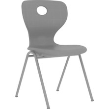 CATEKSSS Modern Monoblok Sandalye Kurs Okul Kolej Öğrenci Sandalyesi Gri
