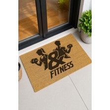 Reflexa Kapı Önü Coco Paspas "fitness" Yazılı Sporcu Kadın ve Erkek Desenli 60 x 40