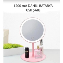 Dokunmatik LED Işıklı USB Li Yuvarlak Masa Üstü Makyaj Aynası Makyaj Aynası Ledli