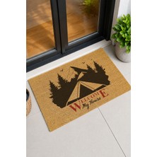 Reflexa Kapı Önü Coco Paspas "welcome My House" Yazılı Kamp Çadırı Desenli 60 x 40