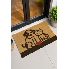 Reflexa Kapı Önü Coco Paspas Kedi ve Köpek Desenli Kalpli 60 x 40