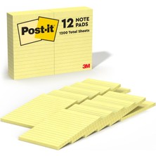 1001 Orijinal Notes, 4 x 6, Lined, Canary Yellow, 12 100-SHEET Ped/paket