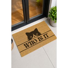 Reflexa Kapı Önü Coco Paspas "who Is It" Yazılı Kedi Desenli 60 x 40