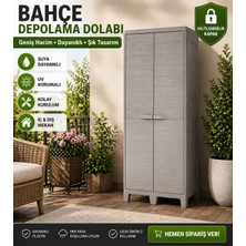 Evinizin Atölyesi 4 Raflı Çok Amaçlı Plastik Boy Dolabı Kapaklı Kilitlenebilir Ayarlanabilir Raflı Balkon Banyo Mutfak Kiler Düzenleyici Dolap.