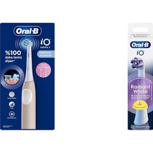 1001 Io 2 Şarjlı Diş Fırçası - Pembe + Oral-B Io Radiant White Beyaz Diş Fırçası Yedek Başlı�