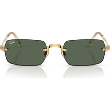 1001 Rb 3928 00171 54 A$ap Rocky Unisex Dikdörtgen Gold Metal Güneş Gözlüğü