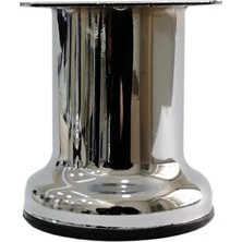 CATEKSSS 8 cm Asena Tablalı Metal Dolap Vestiyer Komidin Vitrin Baza Ayağı Çap 42 mm Krom Kaplama