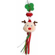 1001 Noel Temalı Kedi Oyuncağı Noel Baba Figürlü – Renkli Ip Püsküllü, Zilli ve Askılı Tasar