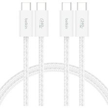 1001 2'li Örgülü Usb-C - Usb-C Kablo, 1,5 M, 240 W, Yumuşak, Esnek ve Hızlı Şarj Kablosu, iPhone 1