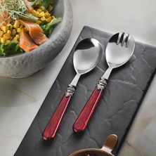 1001 Aryıldız Positano 2 Parça Salata Servis Seti Bordo