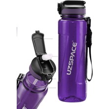 1001 Fiftyfifty Pipetli 1000ML -Büyük Boy- Tritan Su Matarası Mor