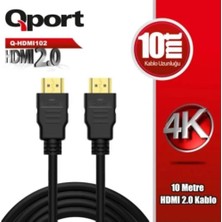 1001 Q-HDMI102 Altın Uçlu 10 Metre 4K Hdmı2.0 Kablo