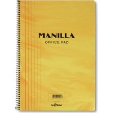 1001 Lé Color 41100/2 Manila Notebook Yumuşak Kapak, 1.hamur Kağıt Spiralli, Sarı
