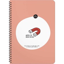 1001 Hisli Şeyler A4 80YP Kareli Spiralli Stickerli Defter - Hepsi De Beni Bulur
