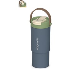 1001 Tumbler Mug 660 ml Tek Kapak Çift Kullanım Pipetli Rahat Içim Kulplu Paslanmaz Çelik Termos 110