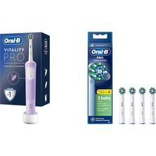 1001 Şarjlı/elektrikli Diş Fırçası Vitality Pro Lila Koruma ve Temizlik + Oral-B Cross Action X-Fil