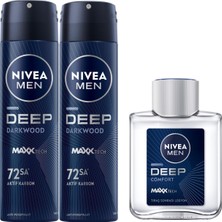 1001 Men Deep Dimension Tıraş Sonrası Losyon 100 Ml, Çekici Koku + Nıvea Men Erkek Sprey Deodorant De